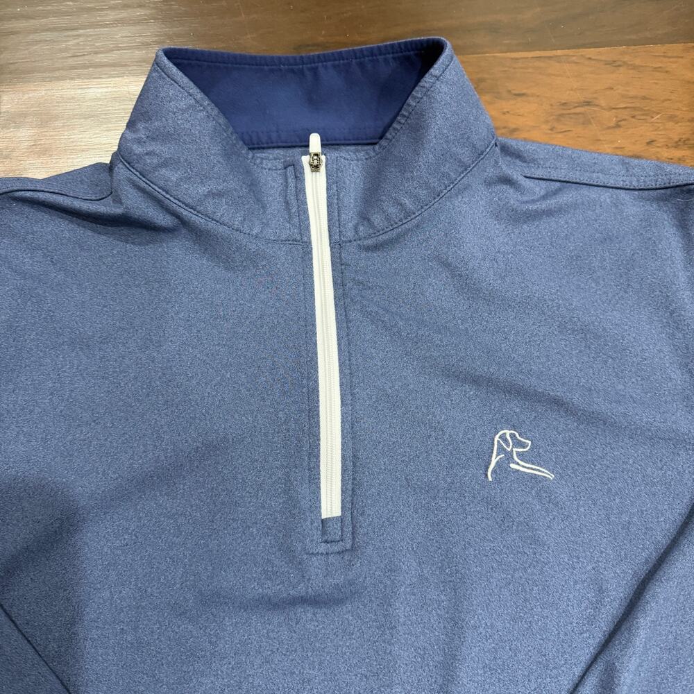 Rhoback Mens 1/4 Zip Size S Blue Long Sleeve Pullover